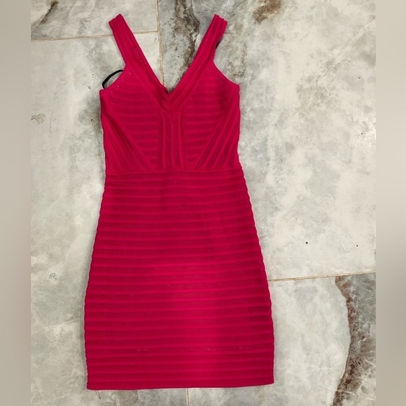 Bebe Pink Ribbed Bodycon Mini Dress - Picture 3 of 6